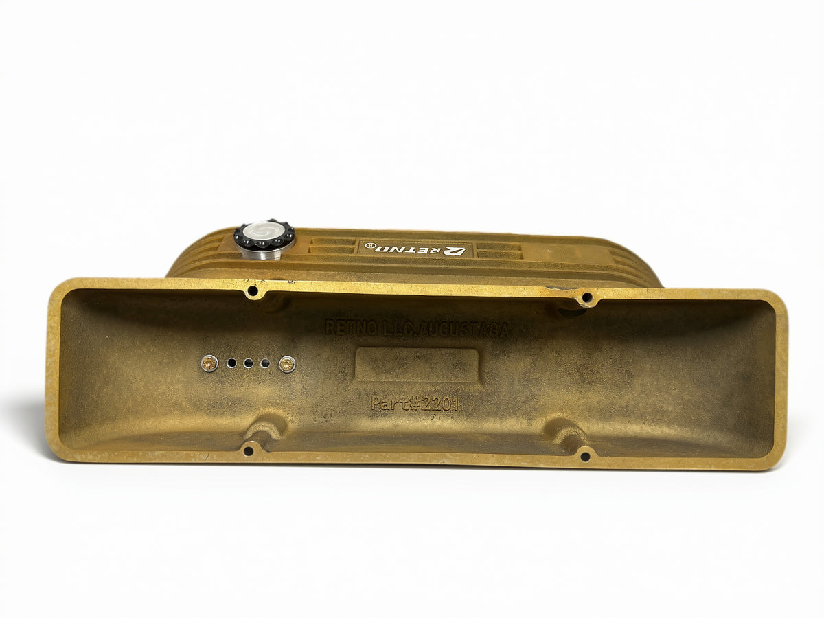 Retno SBC Gold Sandcast Aluminum Valve Covers - retnoco