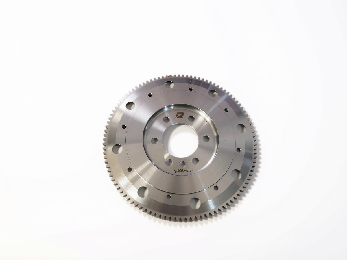 Retno 104T 8-Bolt Steel Flywheel - Polished Aluminum - retnoco