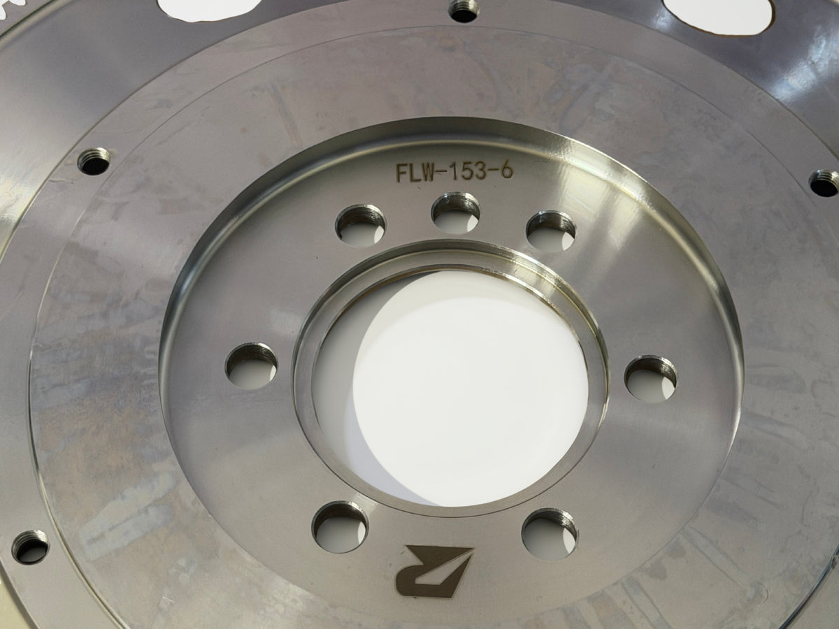 Retno 153T 6-Bolt SBC Flywheel – Polished Aluminum Finish - retnoco
