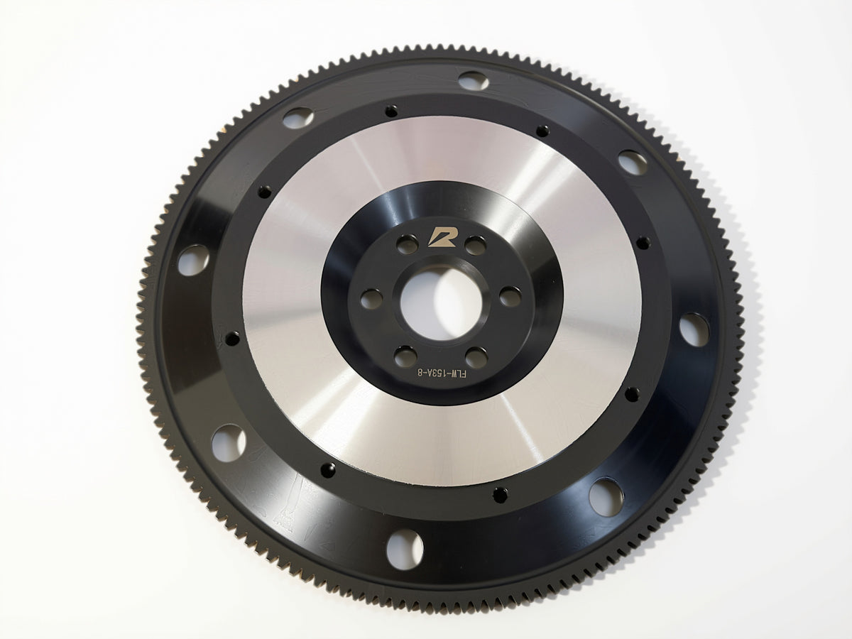 Retno 153T 8-Bolt Ford Racing Flywheel – Black Oxide & Polished Aluminum Finish - retnoco